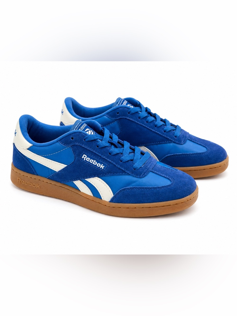 NWOT Vintage Look Reebok Blue Suede & Nylon Low Sneakers